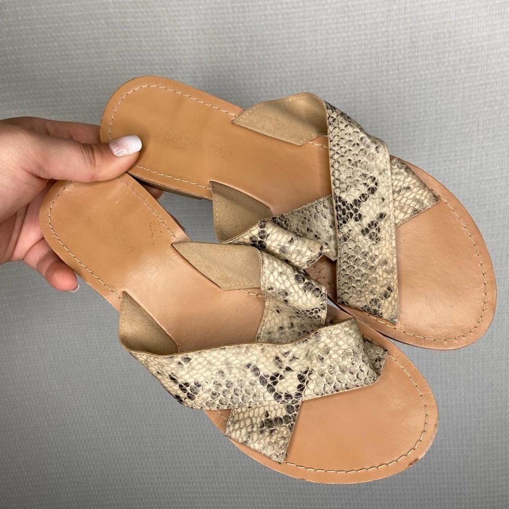 Sergio‎ Todzi | Snakskin Crossover strap sandals 39